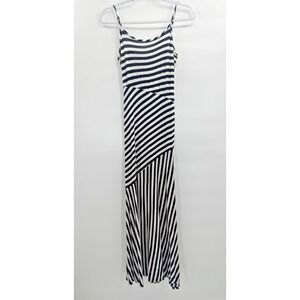 Monteau Y2K Womens Medium Striped Maxi Slip Dress Retro Cottagecore Nautical